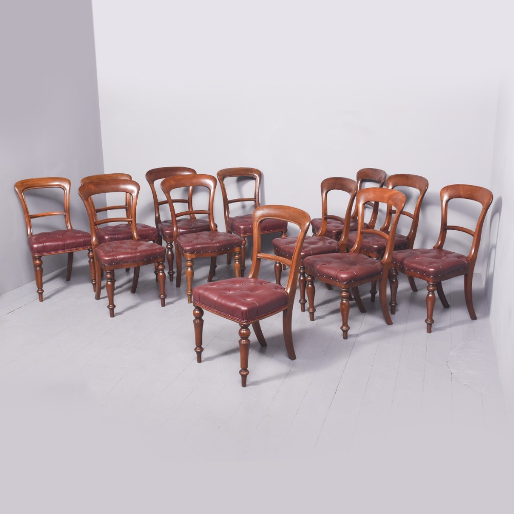 Set of 12 Scottish Mahogany Dining Chairs