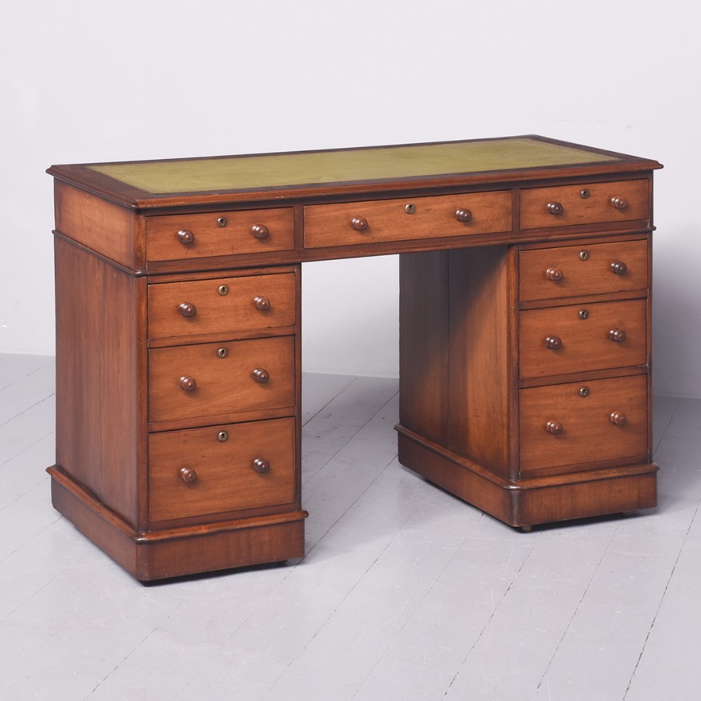 Neat Size Victorian Pedestal Desk