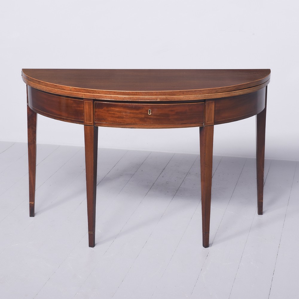George III Mahogany Fold-Over Tea Table