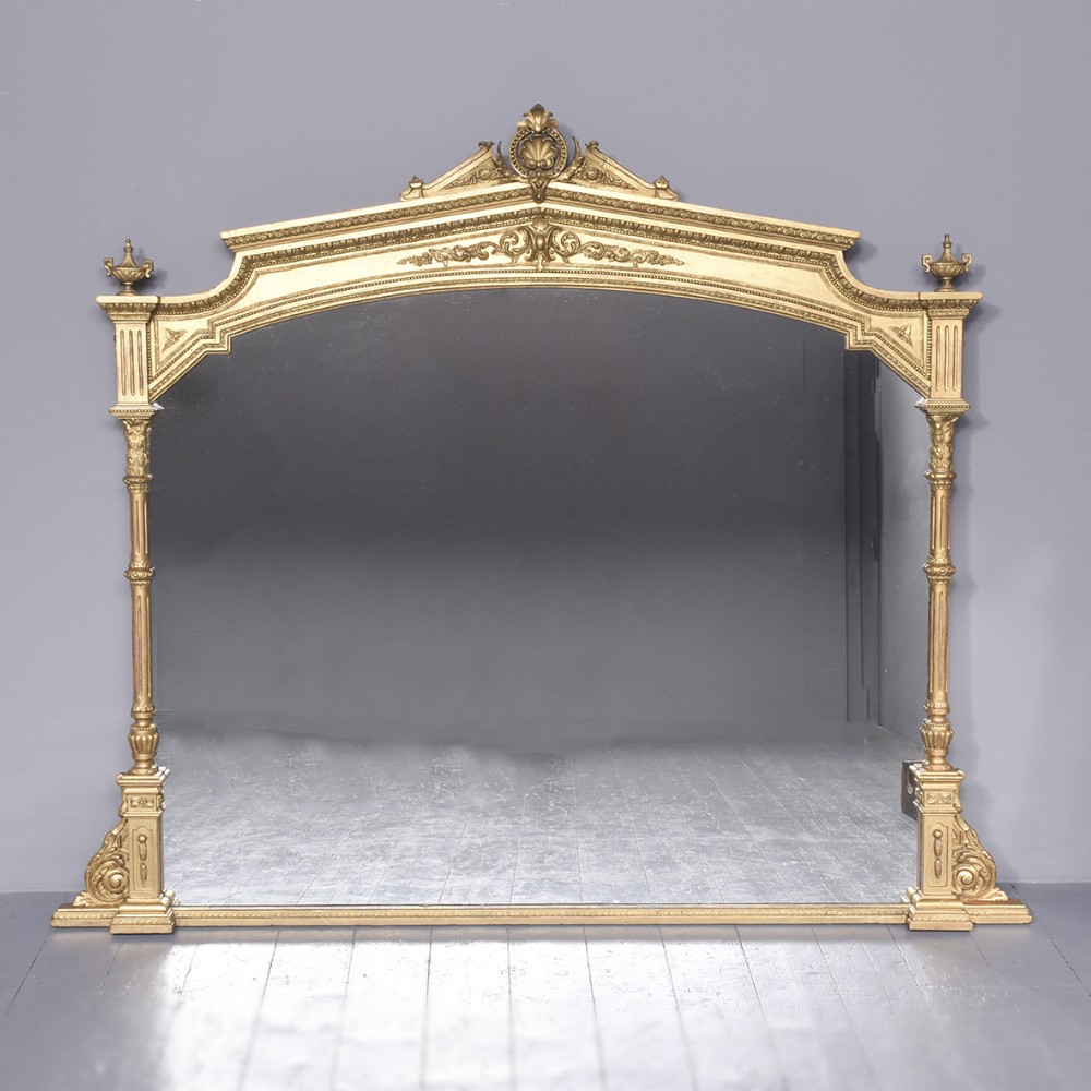 Large Victorian Gild Overmantel Mirror