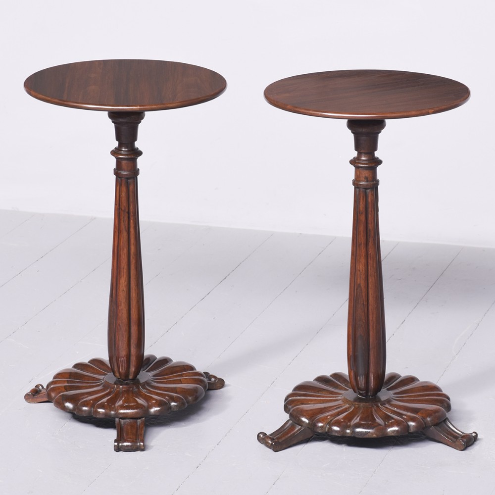 Rare Pair of Neat-Sized Rosewood Victorian Occasional or Wine Tables