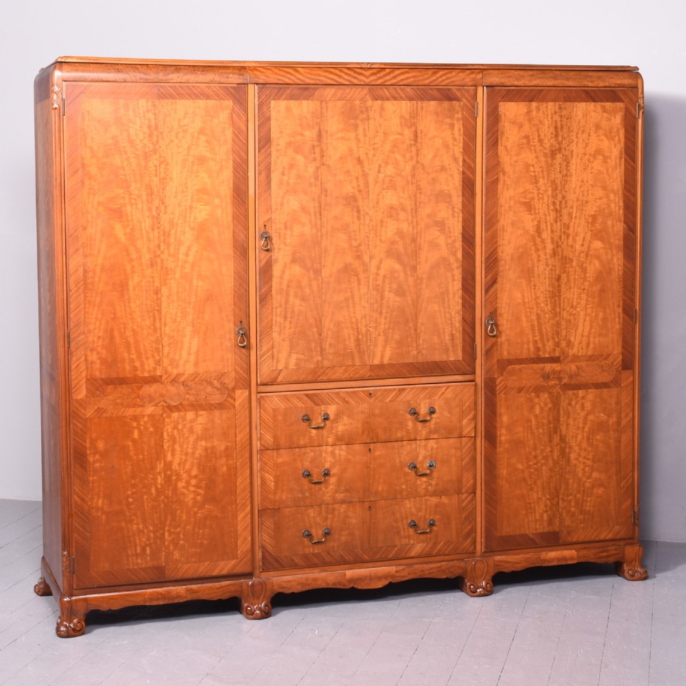 Large Whytock & Reid of Edinburgh Satin-Birch Wardrobe