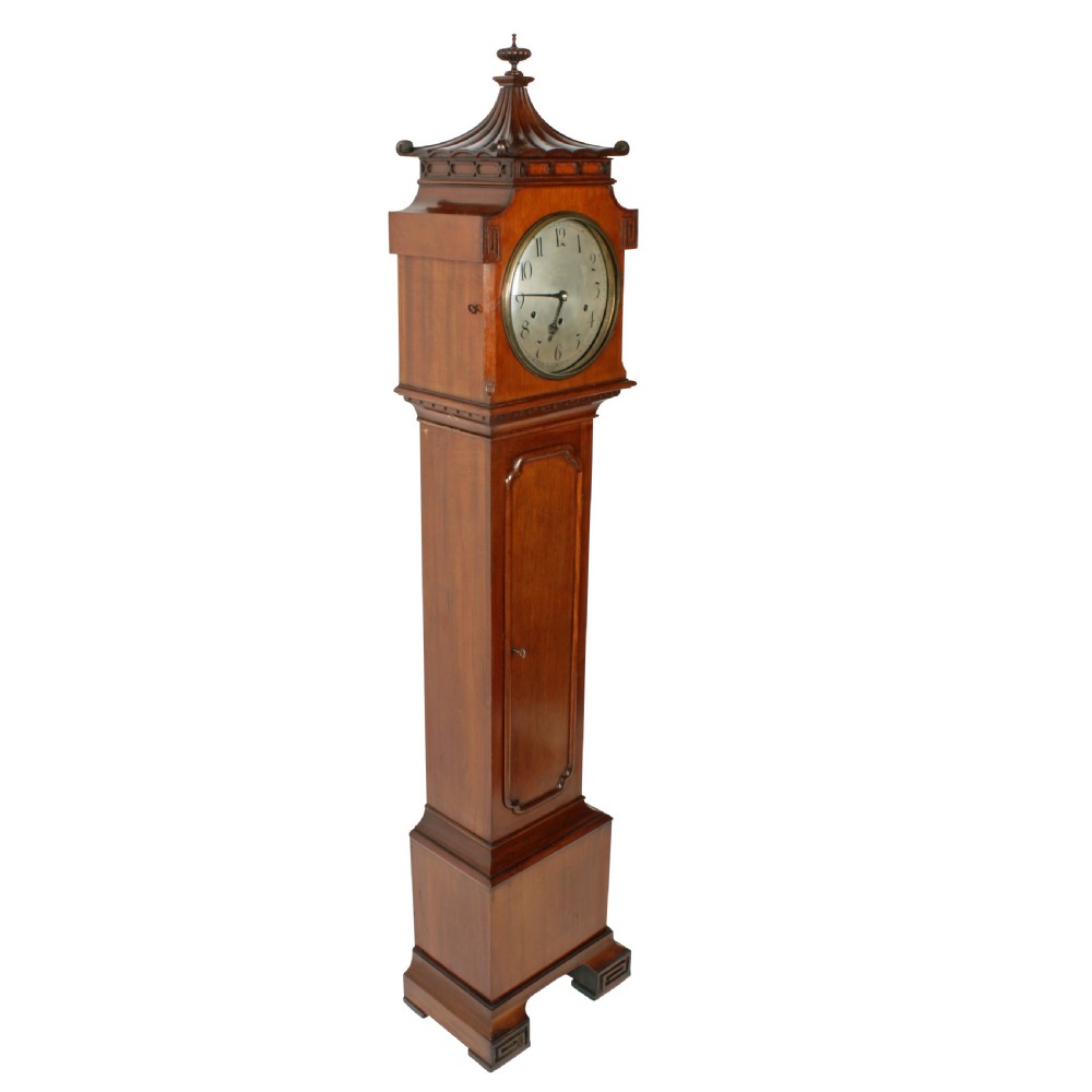 Mahogany cased Chinoiserie style Chiming Grandmother Clock View II
