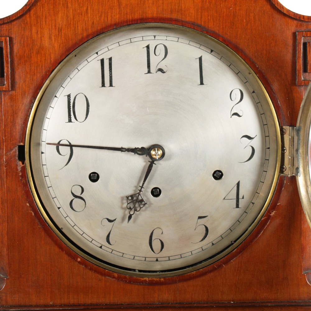Mahogany cased Chinoiserie style Chiming Grandmother Clock View V