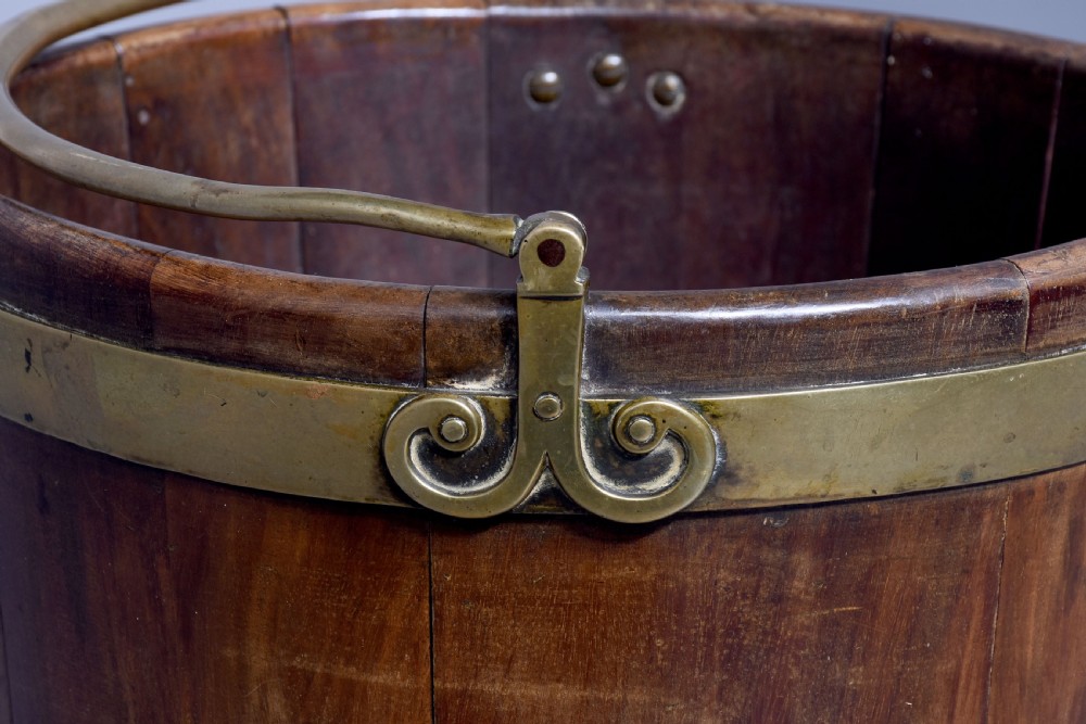 George III brass bound mahogany Irish peat Bucket View III