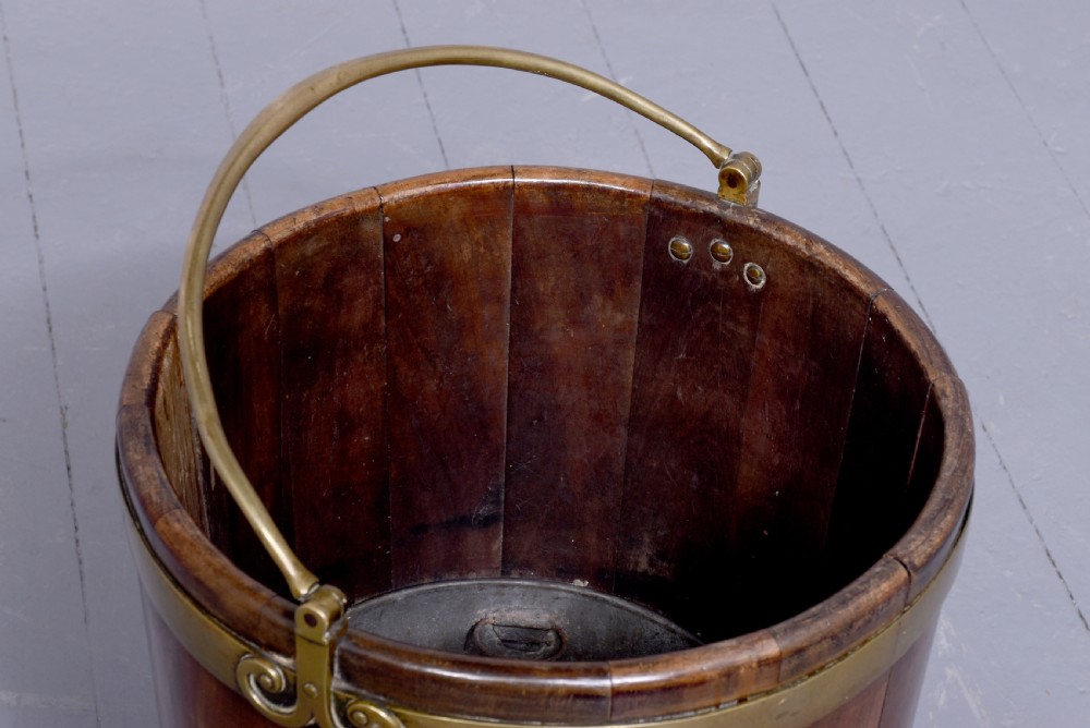 George III brass bound mahogany Irish peat Bucket View IV