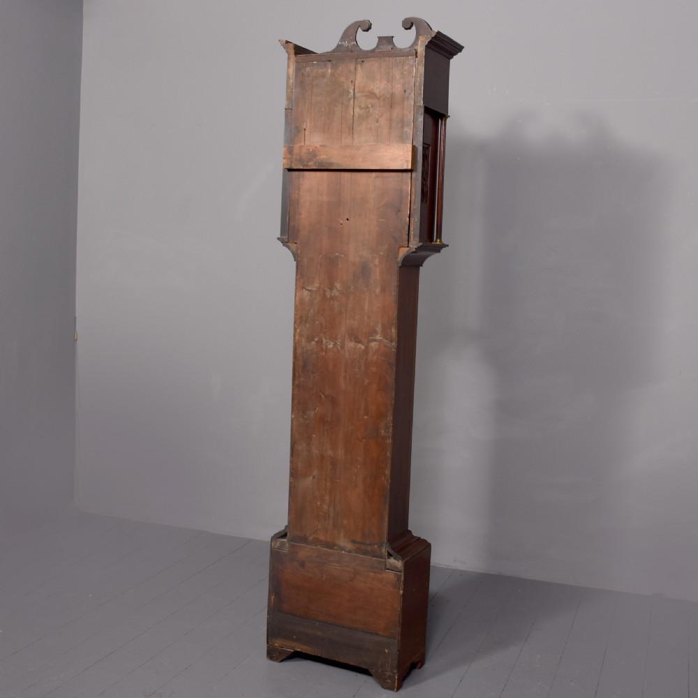 Quality inlaid brass faced mahogany Georgian grandfather clock by John Douglas of Galston View VIII