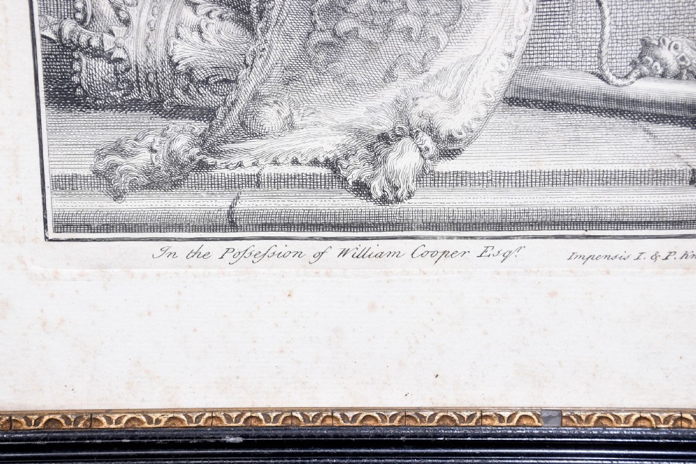 A collection of fifteen framed antique monochrome portrait engravings featuring oval borders and historical figures. View III