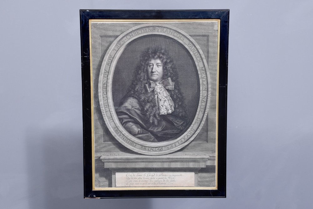 A collection of fifteen framed antique monochrome portrait engravings featuring oval borders and historical figures. View X