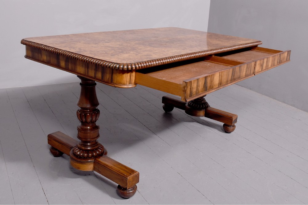 Regency Burr-Elm Free Standing Library Table View V