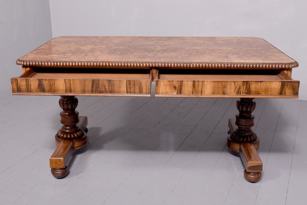 Regency Burr-Elm Free Standing Library Table View VI