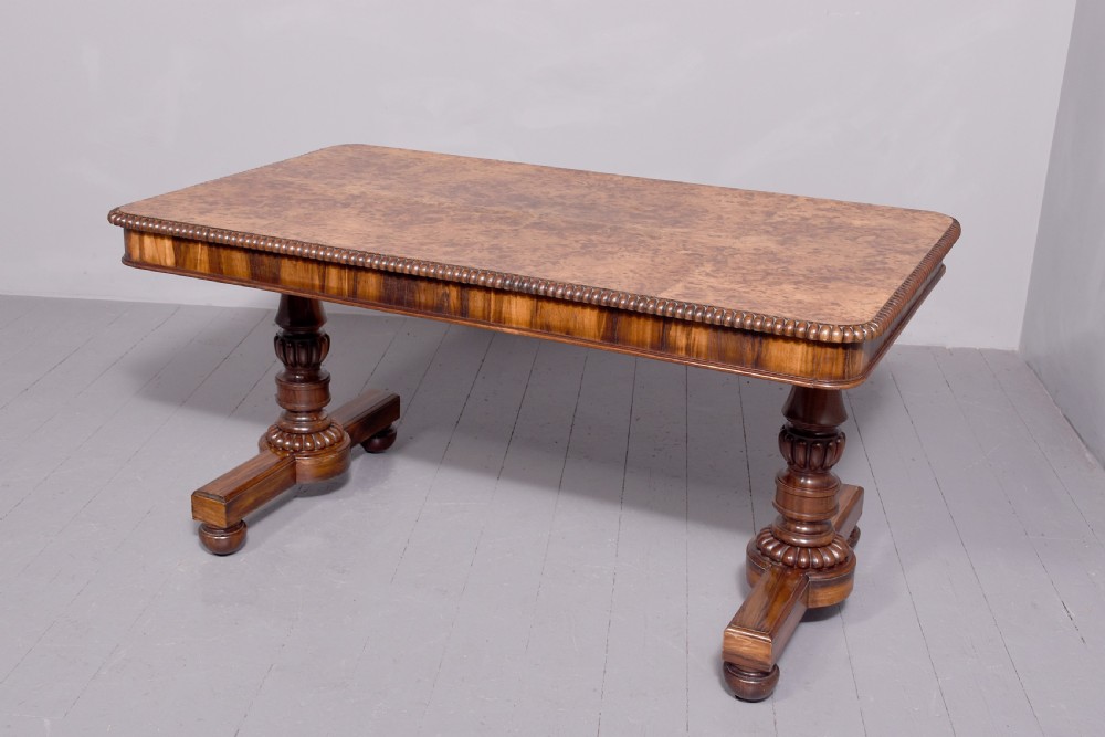 Regency Burr-Elm Free Standing Library Table View IX