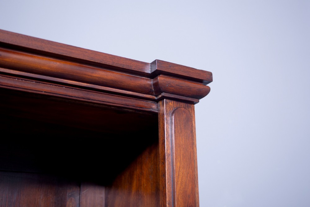 Rare Solid Rosewood Early Victorian Tall Open Bookcase View II