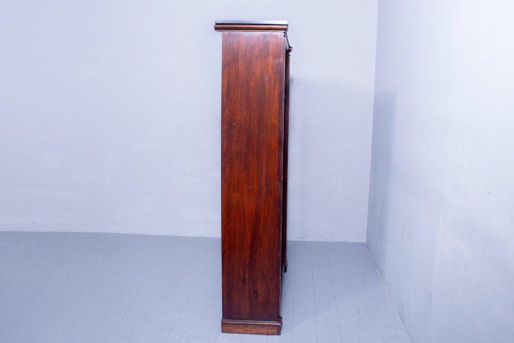 Rare Solid Rosewood Early Victorian Tall Open Bookcase View IV