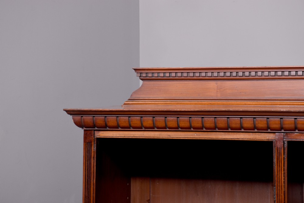 Quality, Late Victorian Large Mahogany three-section Open Bookcase View III