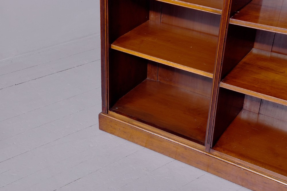 Quality, Late Victorian Large Mahogany three-section Open Bookcase View V