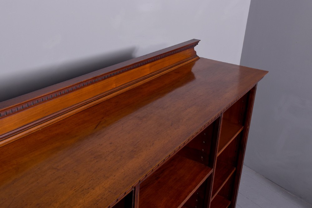 Quality, Late Victorian Large Mahogany three-section Open Bookcase View VI