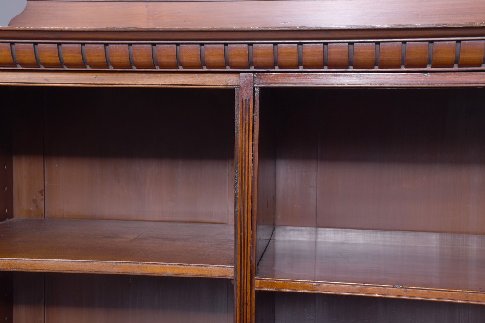 Quality, Late Victorian Large Mahogany three-section Open Bookcase View VII