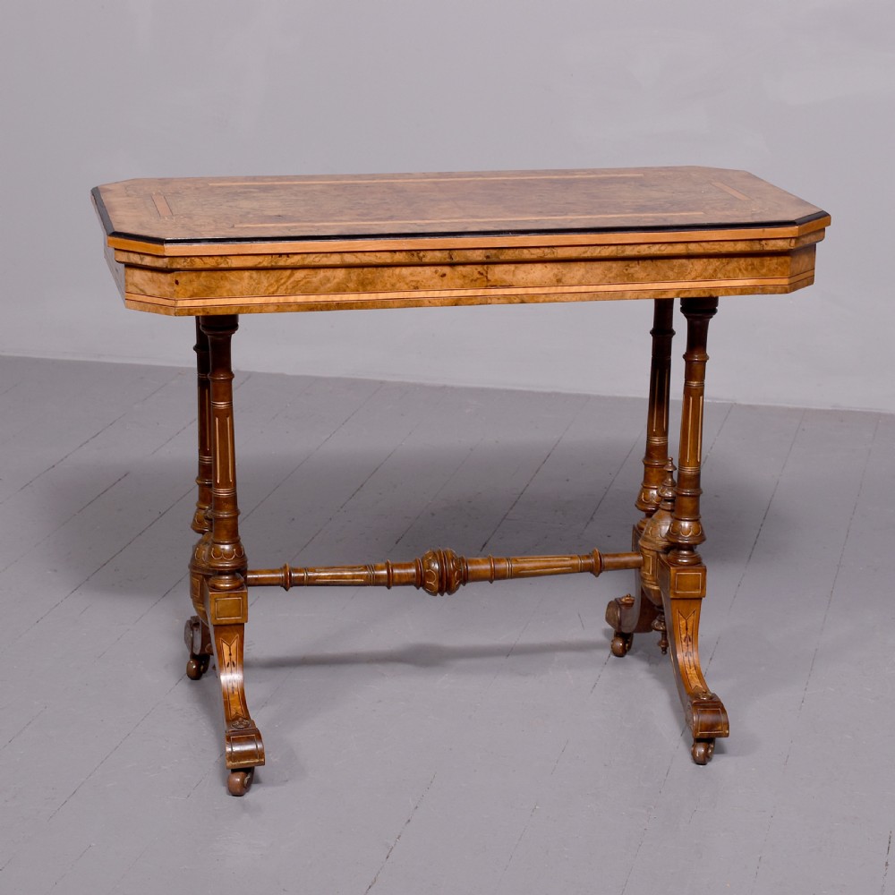 Classic Victorian Burr Walnut Card - Table