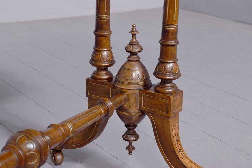 Classic Victorian Burr Walnut Card - Table View VII
