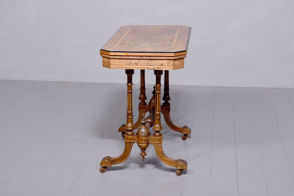 Classic Victorian Burr Walnut Card - Table View VIII