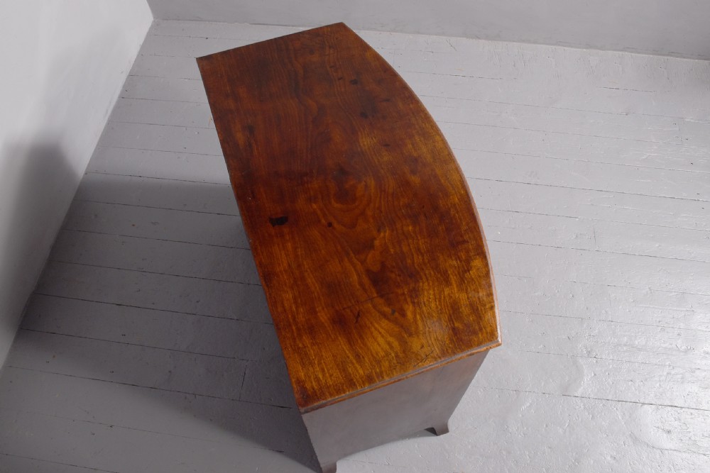 Neat size George 3rd mahogany bow - front chest of drawers with brushing slide and great colour and patina View III