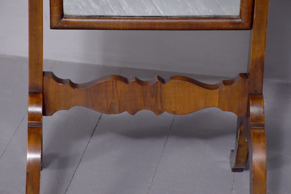 Walnut Cheval Mirror of a Queen Anne Design View III