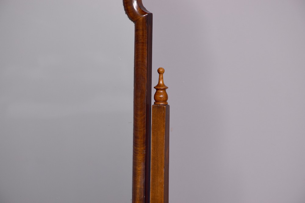 Walnut Cheval Mirror of a Queen Anne Design View V
