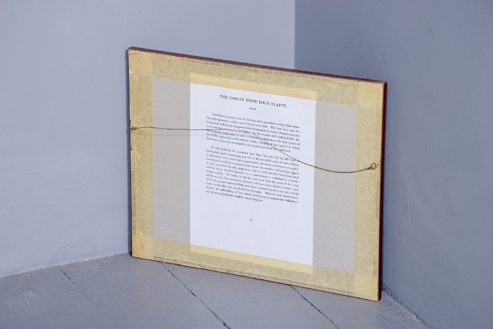 A row of six framed antique Regency landscape prints featuring topographical scenes framed in brown wood with cream mounts. View XXIX