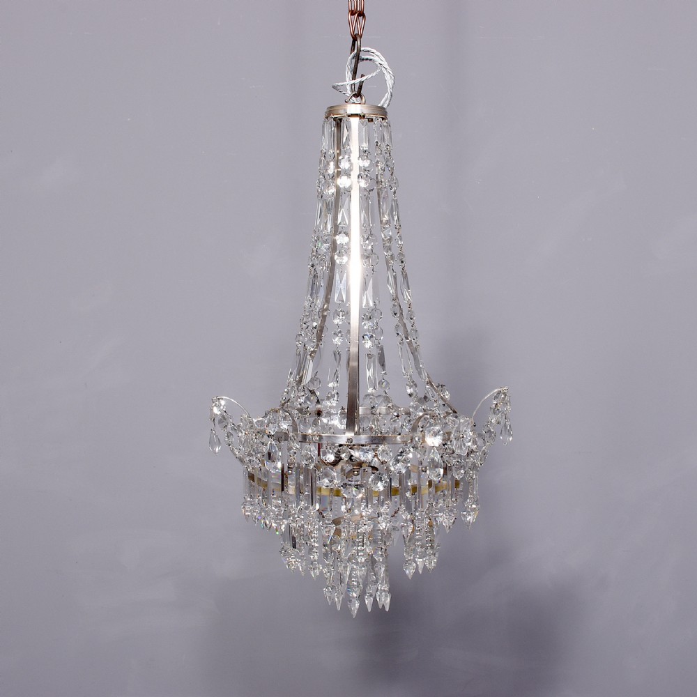 Silvered and Crystal Chandelier