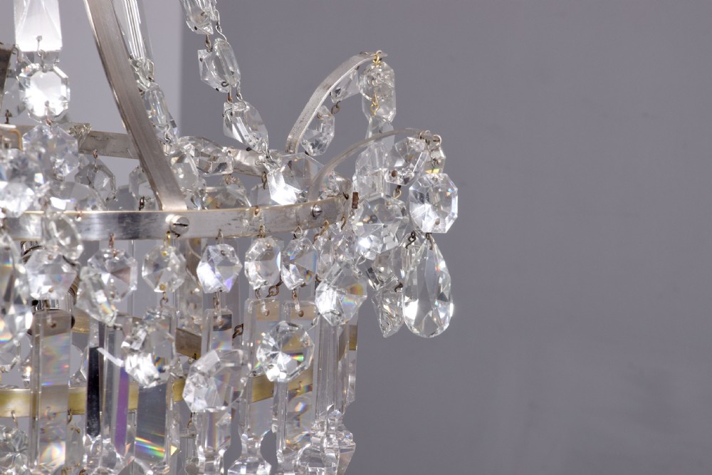 Silvered and Crystal Chandelier View IV