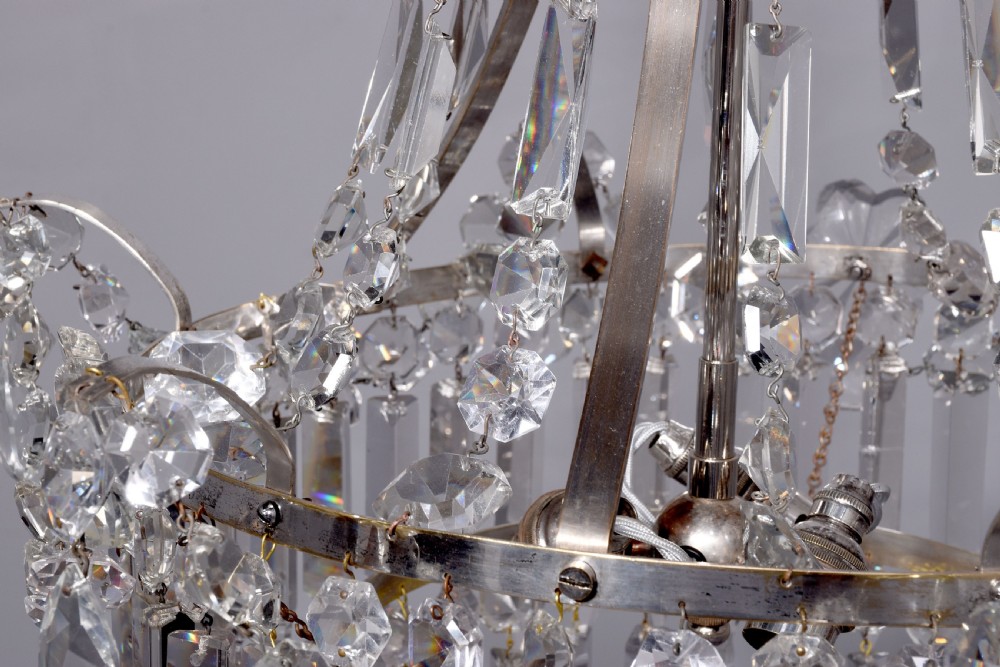Silvered and Crystal Chandelier View VII