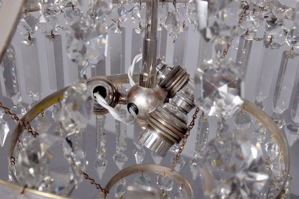 Silvered and Crystal Chandelier View X