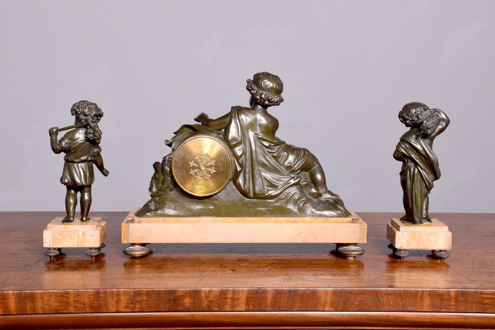 3 Piece French Clock Garniture View XII