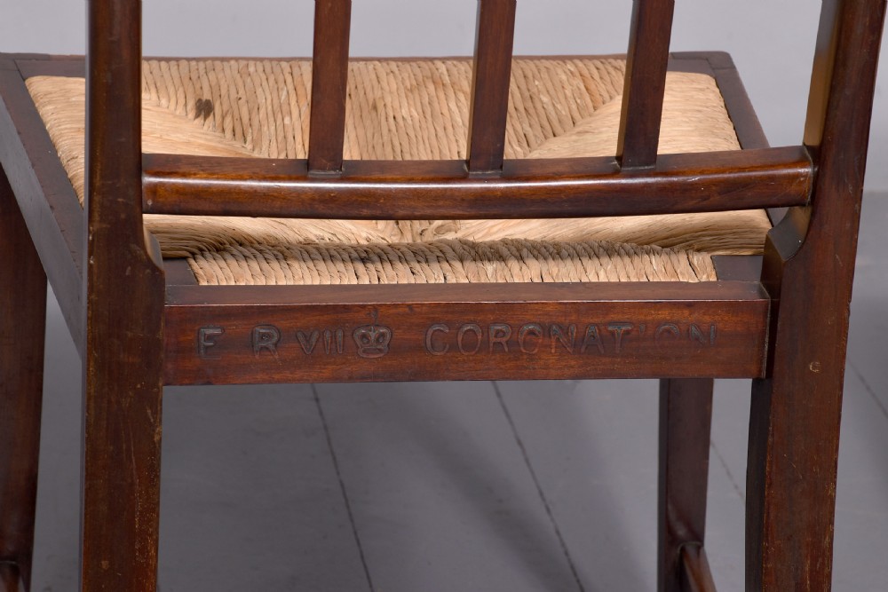 Pair of Mahogany chairs from King Edward VII Coronation View IX