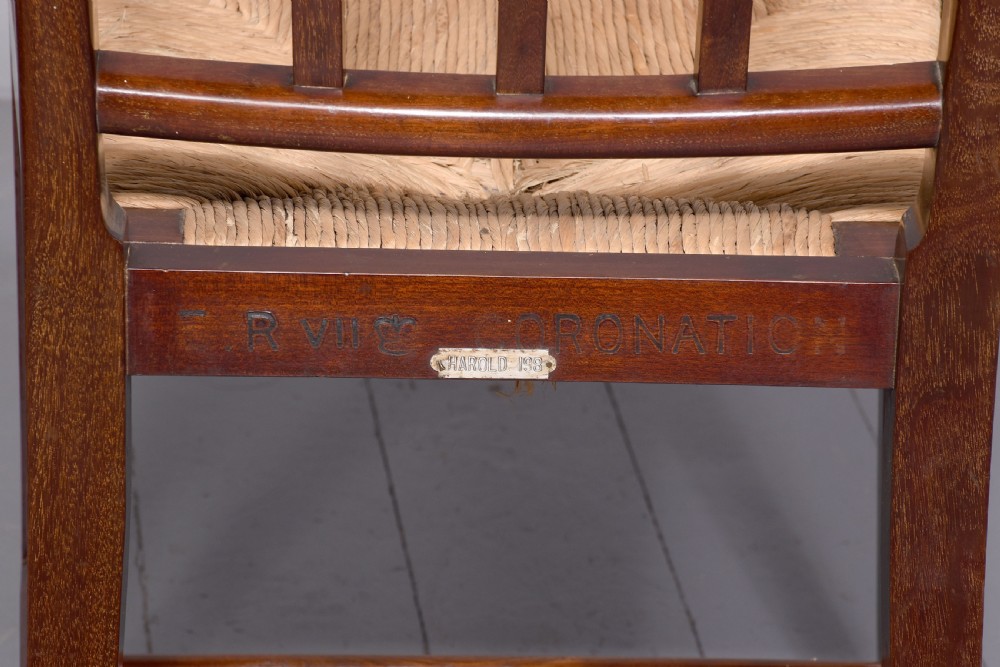 Pair of Mahogany chairs from King Edward VII Coronation View X
