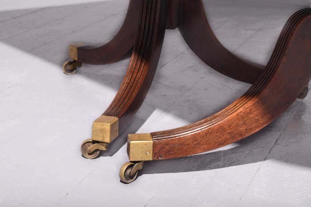 Regency Style Twin Pillar Mahogany Dining Table View II