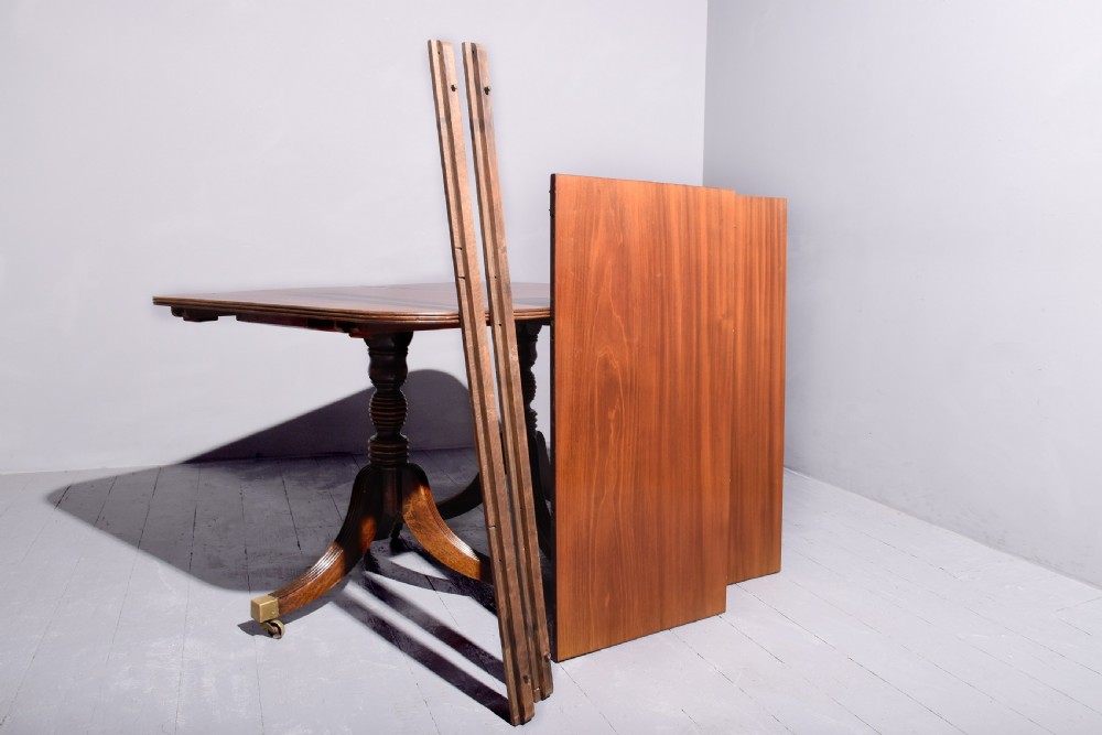 Regency Style Twin Pillar Mahogany Dining Table View V
