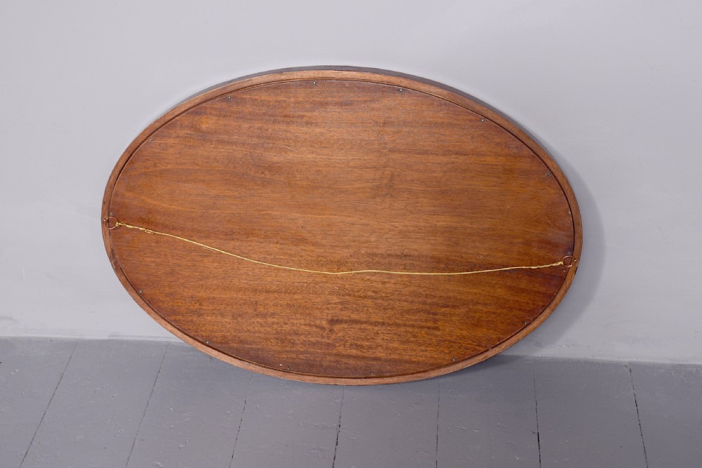 Oval Sheraton Style inlaid Wall Mirror View II
