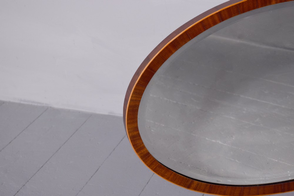 Oval Sheraton Style inlaid Wall Mirror View IV