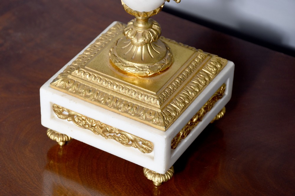 A Gilded and White Marble Candelabrum View II