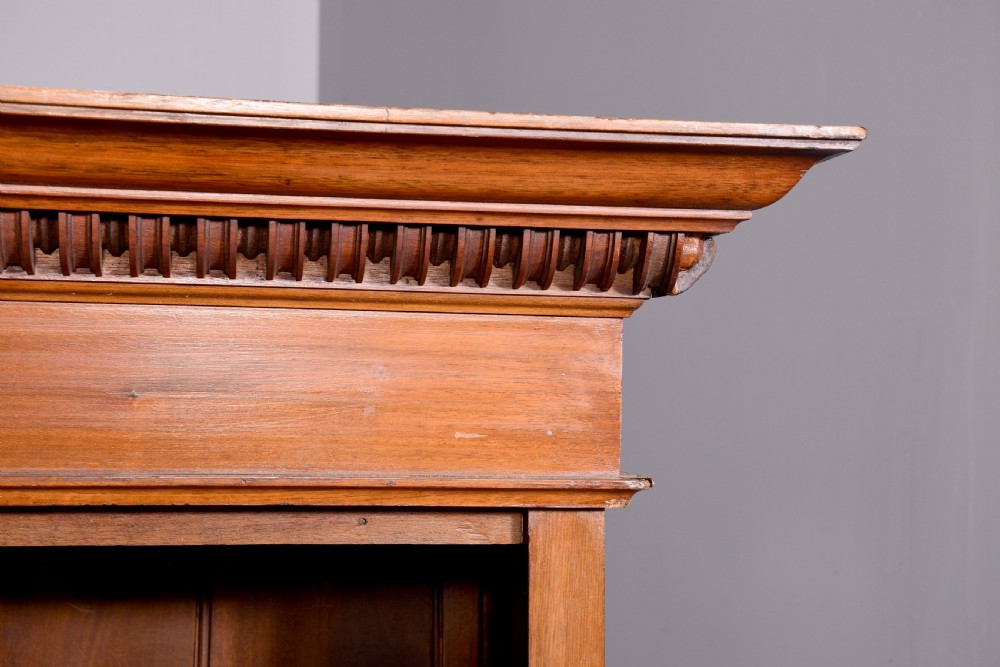 Pair of Victorian tall mahogany open bookcases with adjustable shelves View IV