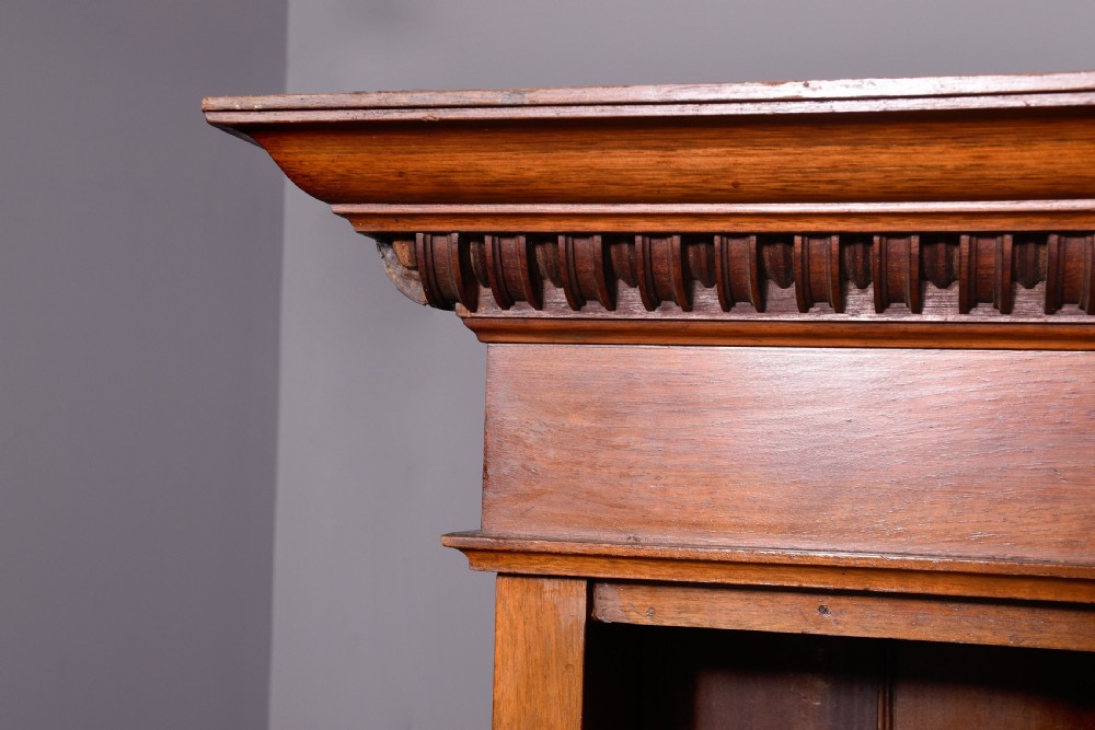 Pair of Victorian tall mahogany open bookcases with adjustable shelves View V