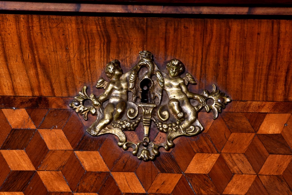 Attractive 19th Century French inlaid walnut ladies writing bureau View II