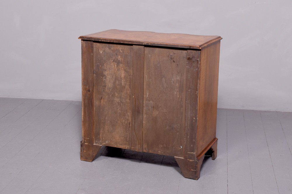 Quality George 2nd Style Block Front Burr Walnut Neat-Sized Chest of Drawers View X