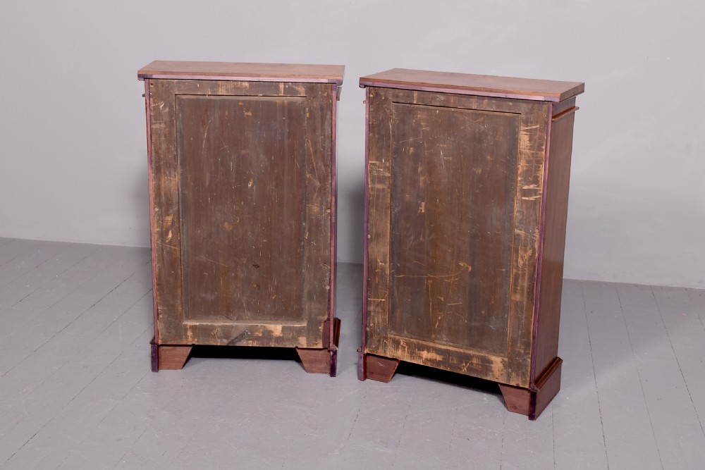Pair of Victorian burr and figured walnut open bookcases with lovely mellow colour  View VII