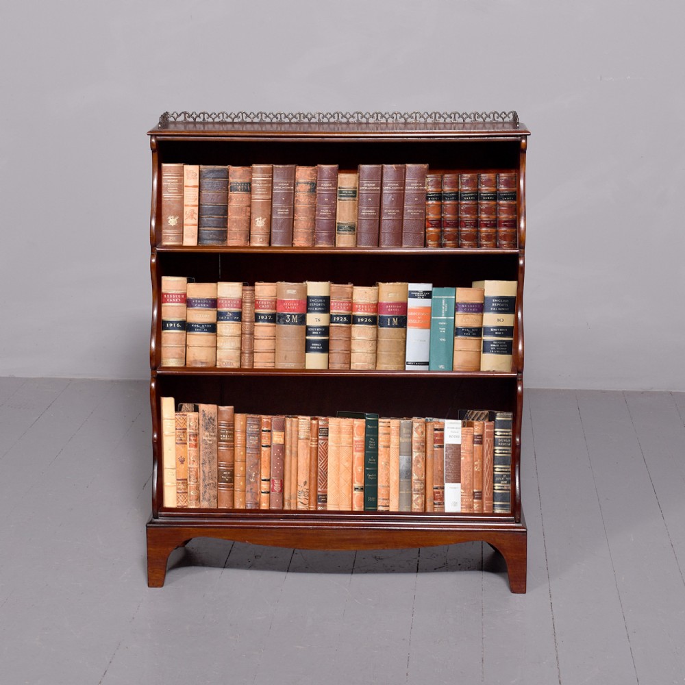 George IV Mahogany Waterfall Open Bookcase View IV