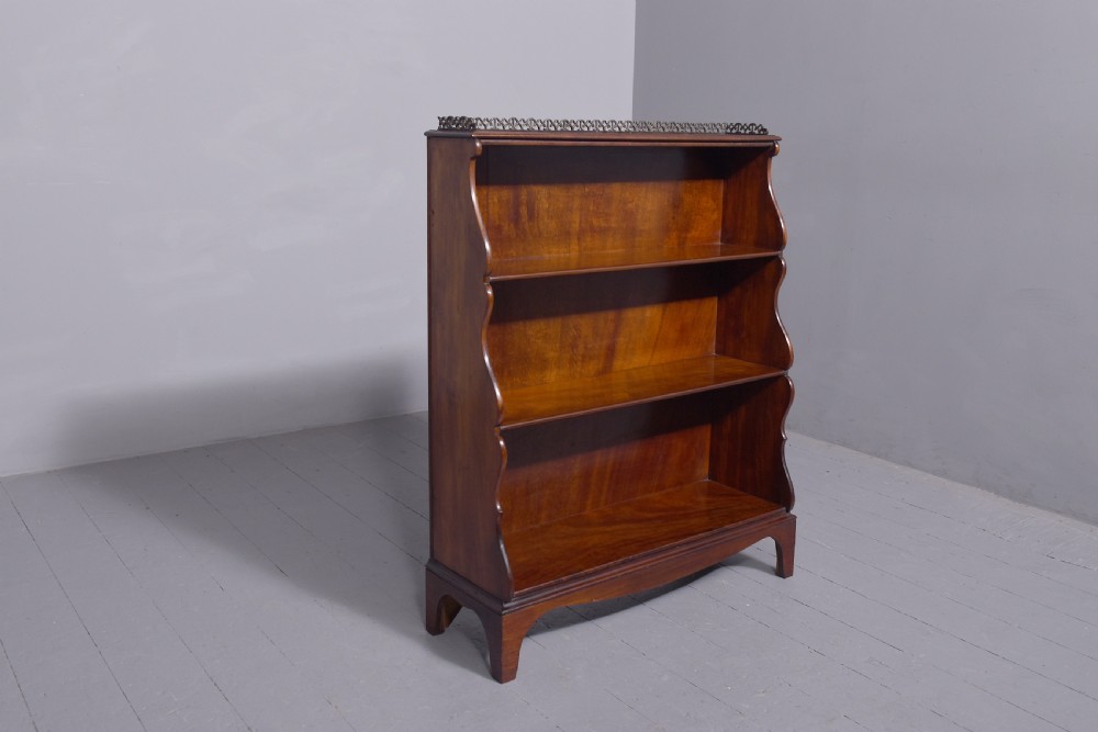 George IV Mahogany Waterfall Open Bookcase