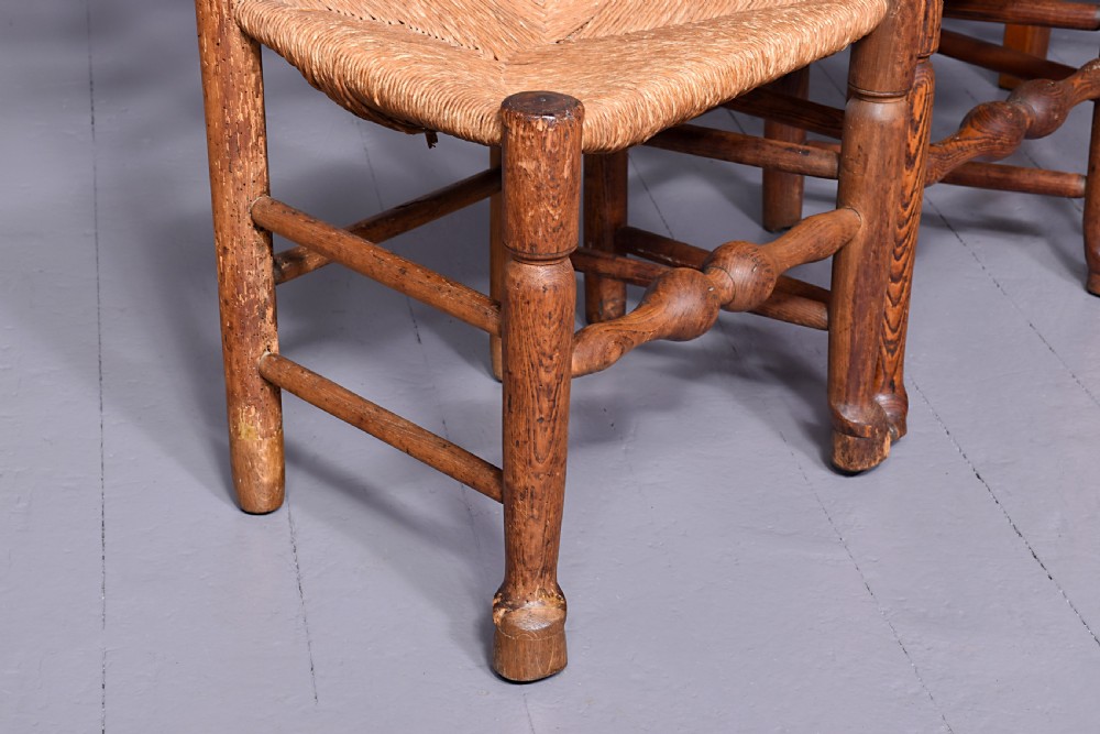 Set of Six Ash Ladder Back Dining Chairs View V