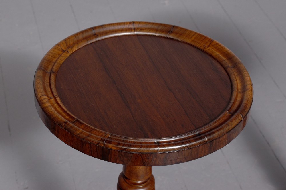 Rare pair of William 4th carved Brazilian rosewood occasional or wine tables on foliated carved supports. View V